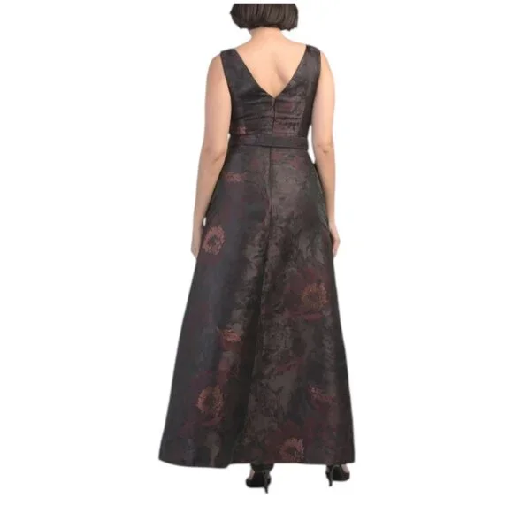 KAY UNGER Sleeveless Walk Through Jacquard Jumpsuit
